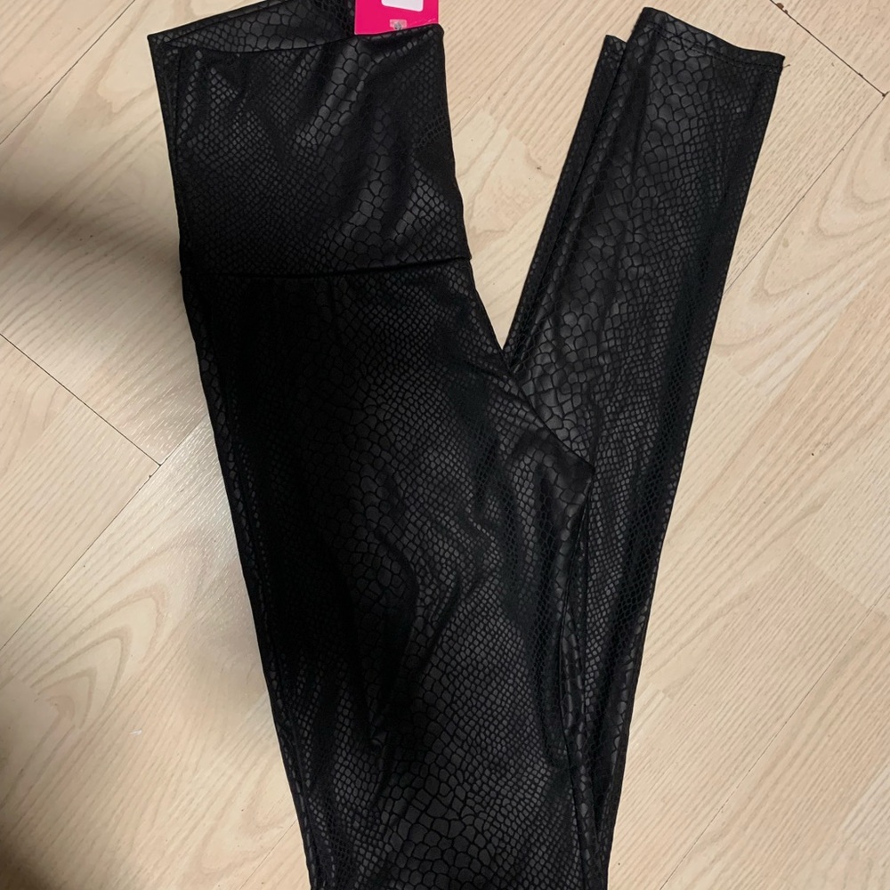 Cherish Black Snakeskin Leggings